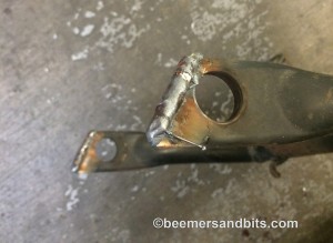 The bent area was filled in with a weld